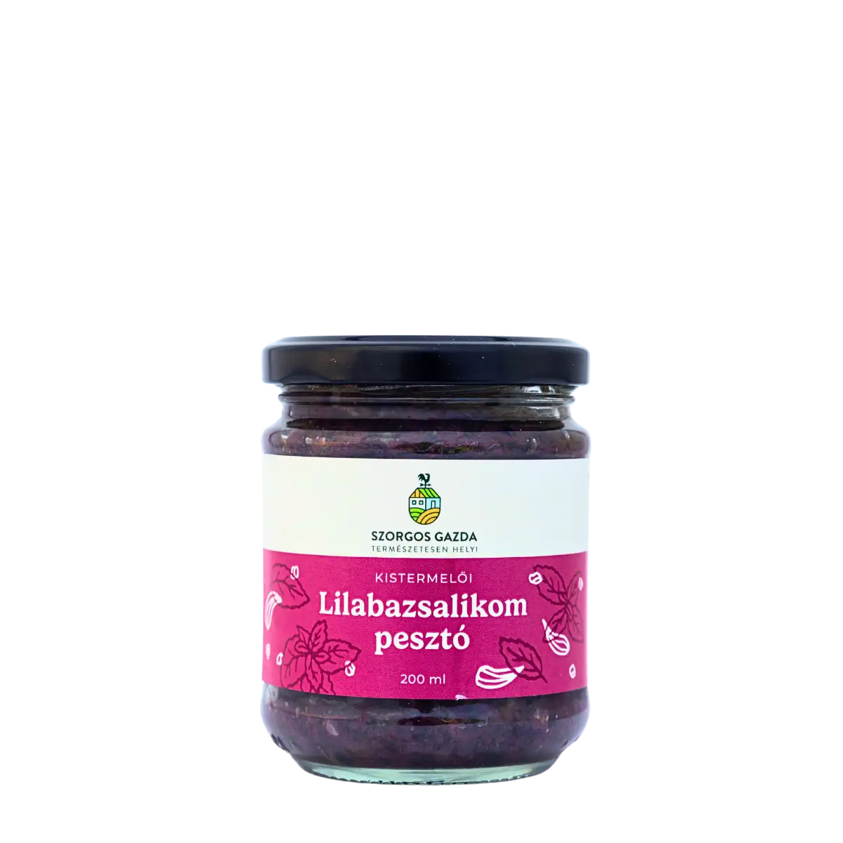 Lilabazsalikom pesztó